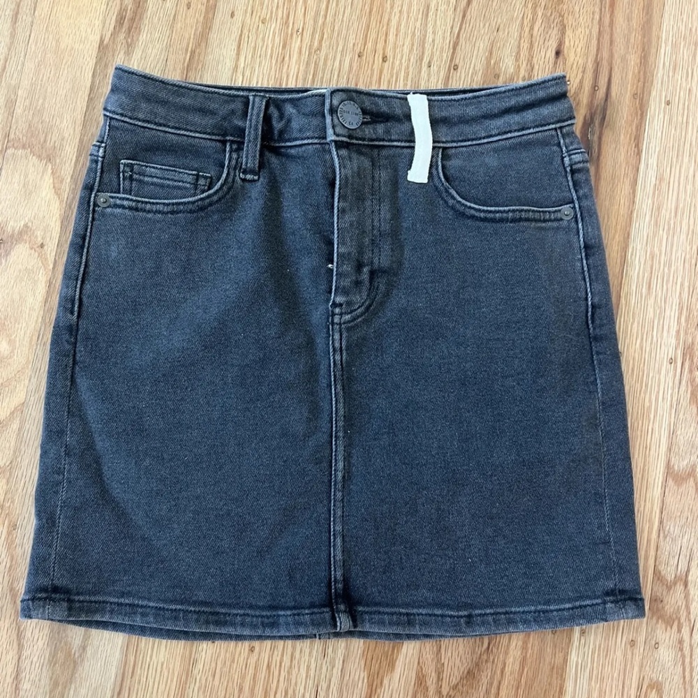 Black Jean Skirt — Current/Elliott Denim Mini Skirt